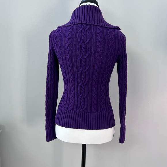 Vintage Black Label Ralph Lauren Cable Knit 1/4 Zip Sweater 100% Cotton in XS - Picture 3 of 8